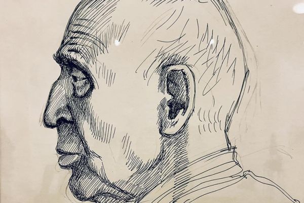 Олег Комов. Певец Вадим Козин, 1989. Экспозиция персональной выставки О. Комова в РАХ, Москва, 2022. Фото: Нателла Чачибая