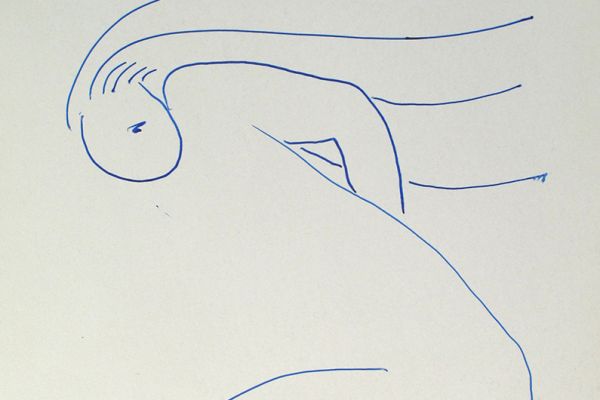 Сергей Малютов. Обнаженная натура, 2006. Мелованная бумага, гелиевая ручка, 13х19 см. Фото из архива Сергея Малютова