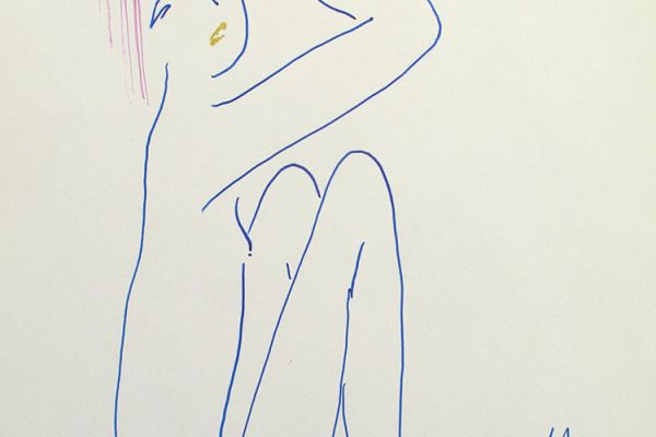 Сергей Малютов. Обнаженная натура, 2006. Мелованная бумага, гелиевая ручка, 13х19 см. Фото из архива Сергея Малютова