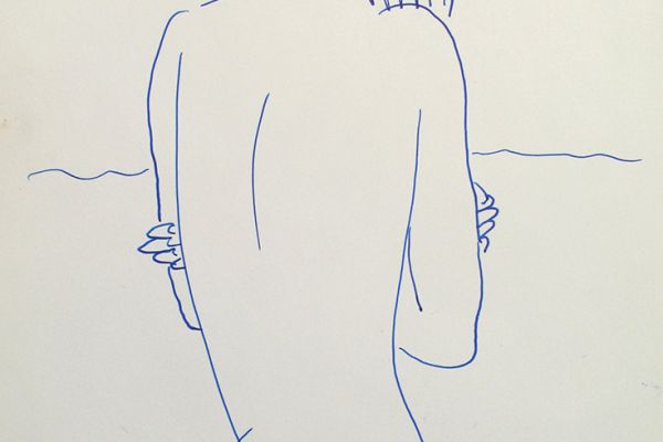 Сергей Малютов. Обнаженная натура, 2006. Мелованная бумага, гелиевая ручка, 13х19 см. Фото из архива Сергея Малютова