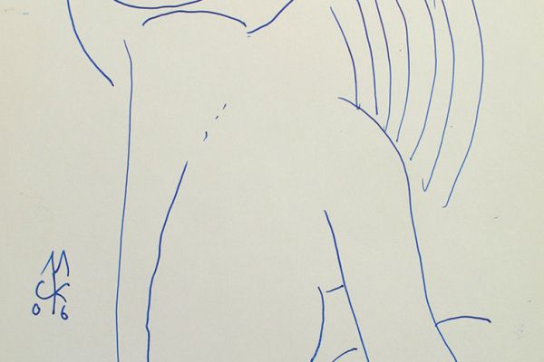 Сергей Малютов. Обнаженная натура, 2006. Мелованная бумага, гелиевая ручка, 13х19 см. Фото из архива Сергея Малютова