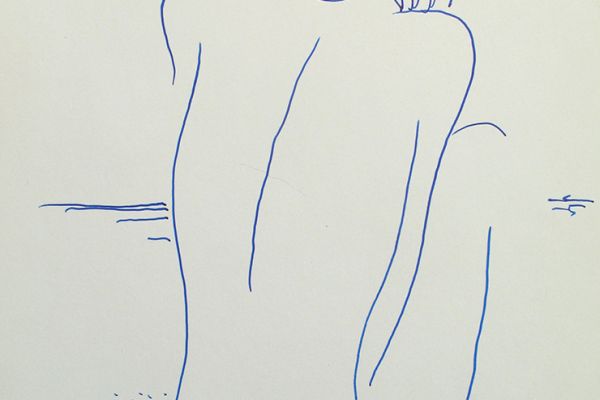 Сергей Малютов. Обнаженная натура, 2006. Мелованная бумага, гелиевая ручка, 13х19 см. Фото из архива Сергея Малютова