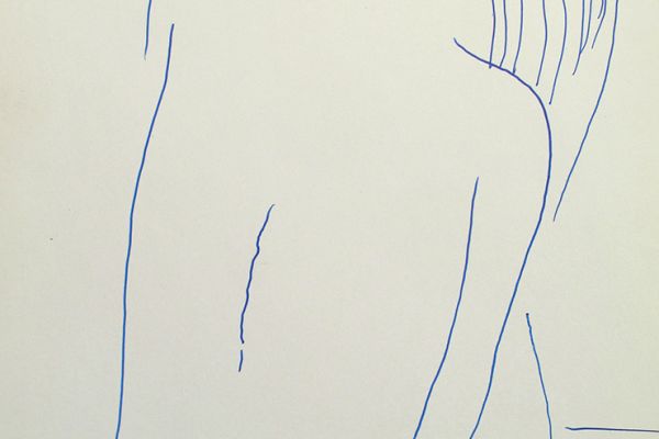 Сергей Малютов. Обнаженная натура, 2006. Мелованная бумага, гелиевая ручка, 13х19 см. Фото из архива Сергея Малютова