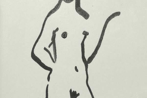 Сергей Малютов. Обнаженная натура, 2003. Бумага, тушь, 14,2х8,5 см. Фото из архива Сергея Малютова