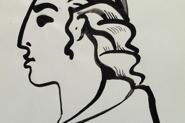 Сергей Малютов. Мужской портрет, 2006. Мелованная бумага, гелиевая ручка, 19х13 см. Фото из архива Сергея Малютова