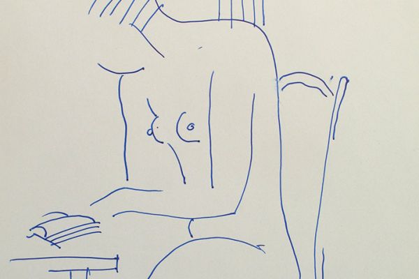 Сергей Малютов. Обнаженная натура, 2006. Мелованная бумага, гелиевая ручка, 13х19 см. Фото из архива Сергея Малютова