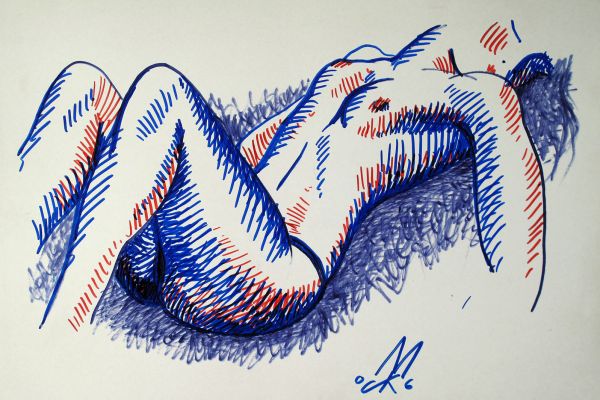 Черные стринги, 2006. Бумага, маркер, 30,8х44,5  см. Фото из архива Сергея Малютова