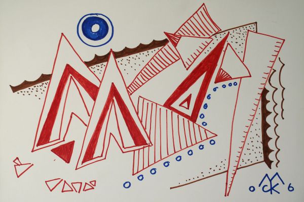 Сергей Малютов. На пляже, 2006. Бумага, маркер, 30,8х43 см. Фото из архива Сергея Малютова