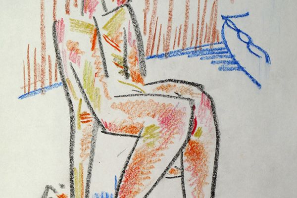 Сергей Малютов. Приглашение, 2007. Бумага, масляная пастель, 29,5х21 см. Фото из архива Сергея Малютова