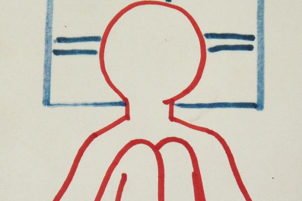 Сергей Малютов. Сидящая перед окном, 2006. Бумага, маркер, 15,9х10,2 см. Фото из архива Сергея Малютова