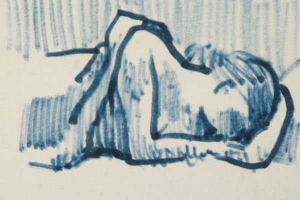 Сергей Малютов. Спящая, 2006. Бумага, маркер, 10,3х8,6 см. Фото из архива Сергея Малютова