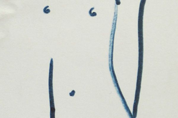 Сергей Малютов. Стоящая, 2006. Бумага, маркер, 30,8х10  см. Фото из архива Сергея Малютова