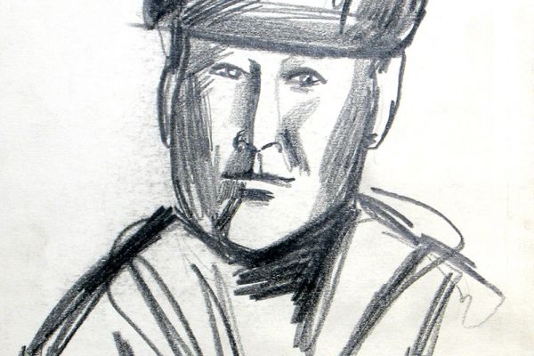 Владимир Потлов. Конюх-алтаец, 1985. Бумага карандаш, 36х24 см. Фото из архива Владимира Потлова