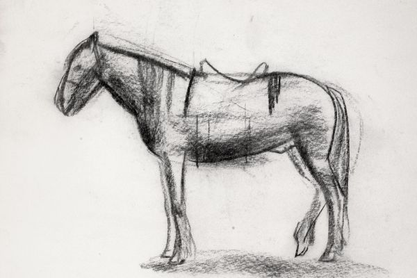 Владимир Потлов. Лошадка, 1985. Бумага, уголь, 30х40 см. Фото из архива Владимира Потлова