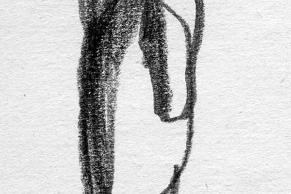 Владимир Потлов. Мальчик на коне, 1986. Бумага, карандаш, 20х7 см. Фото из архива Владимира Потлова