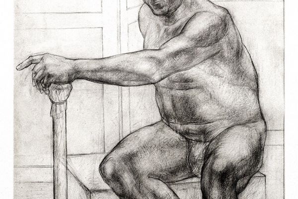 Владимир Потлов. Натурщик Басанько Игорь Степанович, 1973. Бумага, карандаш, 102х65 см. Фото из архива Владимира Потлова