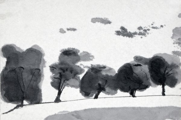 Владимир Потлов. Ивы, 1975. Бумага, тушь. 20х30 см. Фото из архива Владимира Потлова