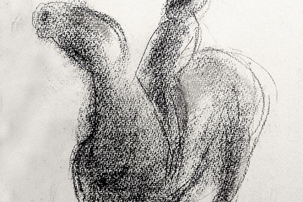 Владимир Потлов. Всадник, 2023. Бумага, уголь, 60х40 см. Фото из архива Владимира Потлова