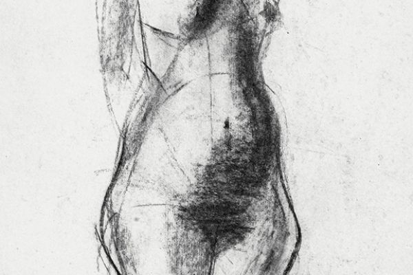Владимир Потлов. Фигура, 1986. Бумага, уголь, 60х30. 60х40 см. Фото из архива Владимира Потлова