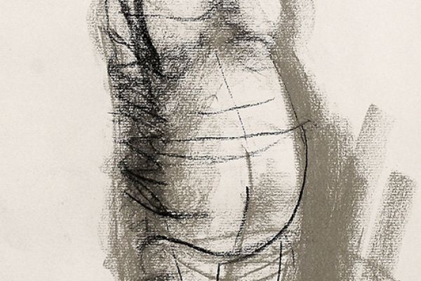 Владимир Потлов. Фигура 4, 2023. Бумага, соус. 60х35 см. Фото из архива Владимира Потлова