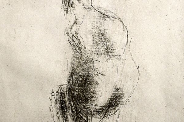 Владимир Потлов. Купальщица 3, 2020. Бумага, соус. 60х40 см. Фото из архива Владимира Потлова