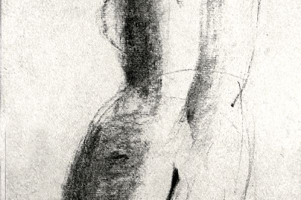 Владимир Потлов. Спина, 1989. Бумага, уголь. 61х24 см. Фото из архива Владимира Потлова