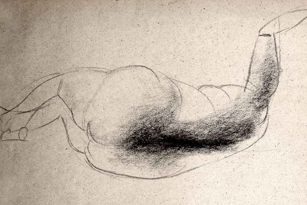 Владимир Потлов. Спина 3, 2017. Бумага, сангина. 40х60 см. Фото из архива Владимира Потлова