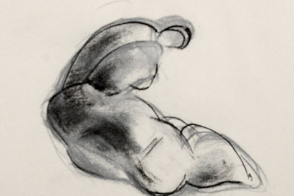 Владимир Потлов. Река, 2023. Бумага, соус. 40х42 см. Фото из архива Владимира Потлова