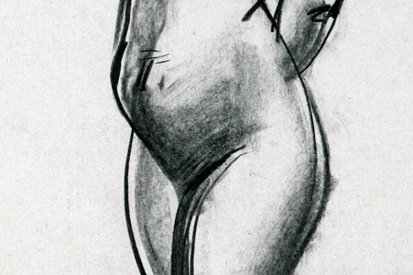 Владимир Потлов. Торс, 1980. Бумага, уголь. 67х30 см. Фото из архива Владимира Потлова