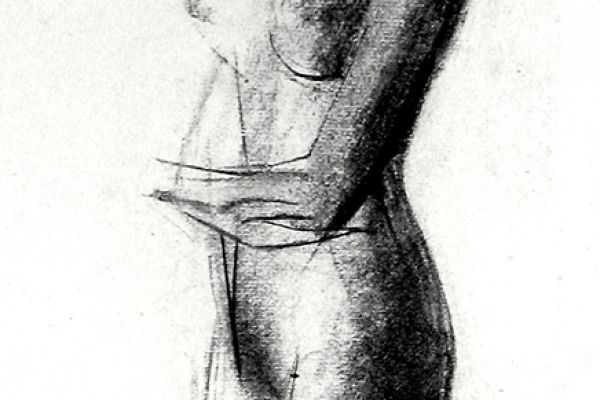 Владимир Потлов. Модель 5, 2005. Бумага, уголь. 62х24 см. Фото из архива Владимира Потлова