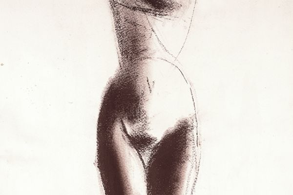 Владимир Потлов. Обнаженная модель 2, 1988. Бумага, сангина. 58х31 см. Фото из архива Владимира Потлова