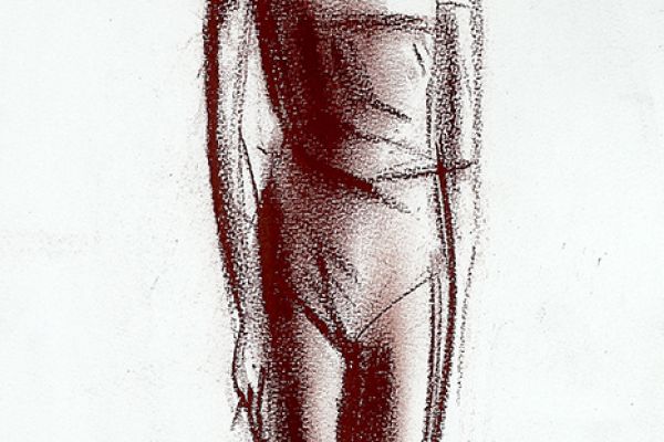 Владимир Потлов. Гимнастка 2, 2005. Бумага, сангина. 70х30 см. Фото из архива Владимира Потлова