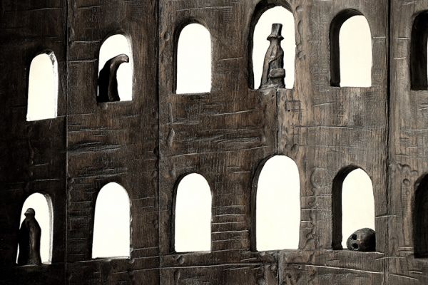 Владимир Потлов. Римские видения (Трон для гения) (фрагмент)), 2018. Дуб тонированный, бронза, 121х105х51 см. Фото из архива Владимира Потлова