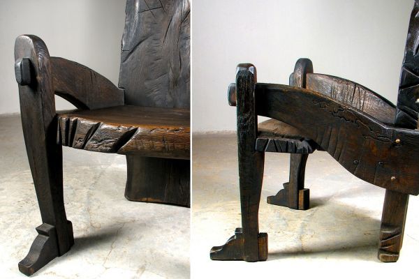 Владимир Потлов. Негритянка (кресло) (фрагменты), 2005. Из многофигурной интерактивной композиции Призраки затонувшего корабля (Остров сокровищ). Дуб тонированный, бронза, слоновая кость, 170х79х70 см. Московский музей современного искусства. Фото из архива Владимира Потлова