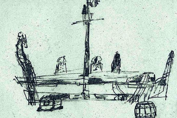 Владимир Потлов. Призраки затонувшего корабля (Остров Сокровищ), 2004. Эскиз. Фото из архива Владимира Потлова