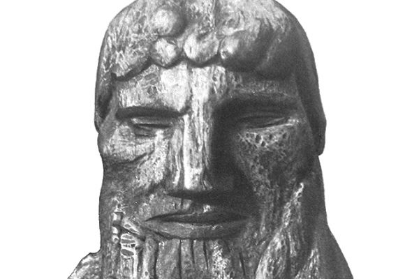 Сергей Конёнков. Слепец, 1910. Дерево, 52х39х37 см. На 1978 год - Дирекция выставок Союза художников СССР, Москва. Фото: альбом ''Сергей Конёнков'', М., ''Советский художник'', 1978