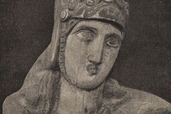 Сергей Конёнков. Русский витязь Гуак, 1913. Дерево. На 1978 год местонахождение неизвестно. Фото из книги ''С.С. Глаголь. С.Т. Конёнков'', ''Светозар'', Петербург, 1920