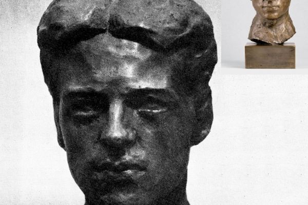 Надежда Крандиевская. Портрет брата Всеволода, 1910. Бронза. На 1969 год - собственность Н.П. Навашиной-Крандиевской. Фото из ''альбома А.В. Парамонов. Н.В. Крандиевская'', М., ''Советский художник'', 1969