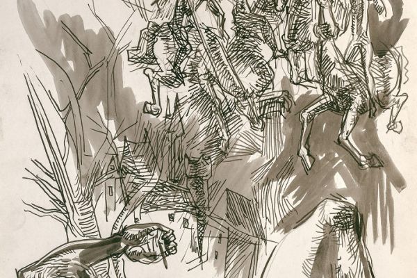 Алексей Григорьев. Сны, 1989. Бумага, тушь, гуашь, 44х32 см. Фото из архива семьи Кадошниковых