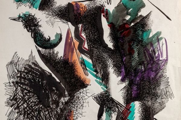 Алексей Григорьев. Андрогин, 1994. Бумага, тушь, гуашь, 59х42 см. Фото из архива семьи Кадошниковых