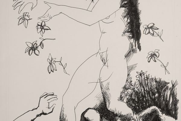 Алексей Григорьев. Хлебников. Свобода, 1995. Бумага, тушь, гуашь, 61х43 см. Фото из архива семьи Кадошниковых