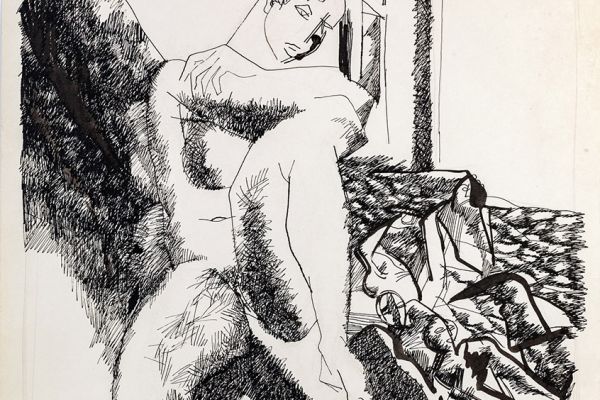 Алексей Григорьев. Поток, 1995. Бумага, тушь, гуашь, 60,5х43 см. Фото из архива семьи Кадошниковых