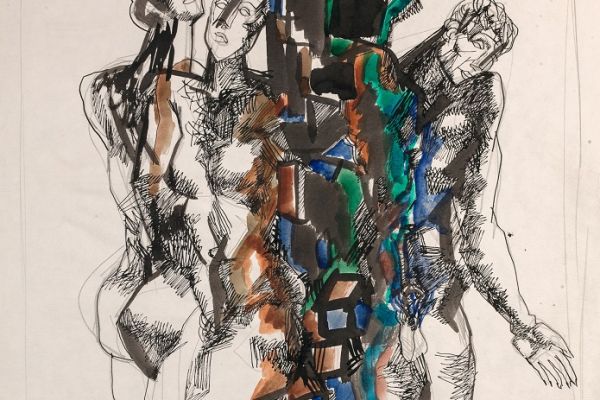 Алексей Григорьев. Свидетель 2, 1996-1997. Бумага, тушь, гуашь, 59х42 см. Фото из архива семьи Кадошниковых