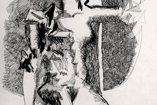 Алексей Григорьев. Амазонка, 1997. Бумага, тушь, гуашь,  61х43 см. Фото из архива семьи Кадошниковых