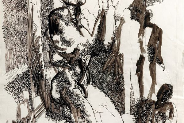 Алексей Григорьев. Концерт 2, 1997. Бумага, тушь, гуашь, 62х47 см. Фото из архива семьи Кадошниковых