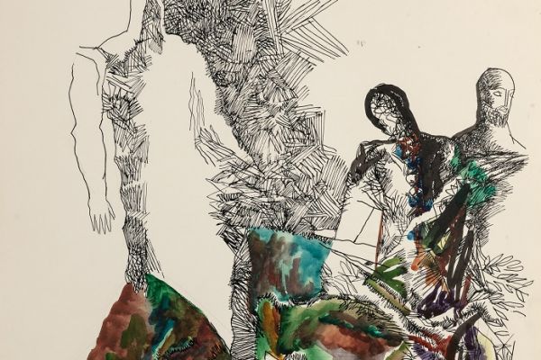 Алексей Григорьев. Тени, 1997. Бумага, тушь, гуашь, 61х43 см. Фото из архива семьи Кадошниковых