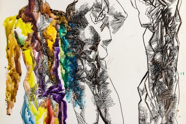 Алексей Григорьев. Без названия, 1998. Бумага, тушь, гуашь, 62х47 см. Фото из архива семьи Кадошниковых