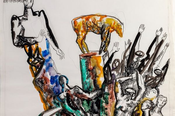 Алексей Григорьев. Золотой телец, 1998.  62х47 см. Фото из архива семьи Кадошниковых