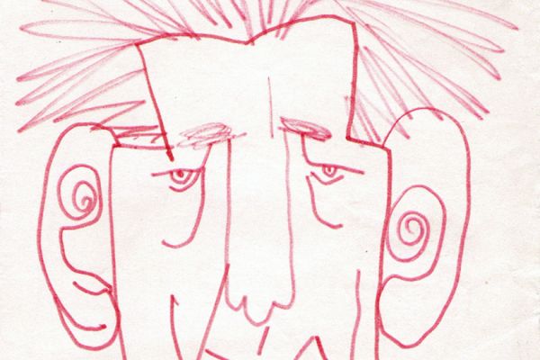 Валерия Семенова. ''Алексей Либеров'', 1970. Из серии ''Художники''. Бумага, фломастер, 19х14 см. Фото из архива Ирины Семеновой