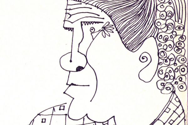 Валерия Семенова. ''Нянечка'', 1970. Из серии ''В больнице''. Бумага, перо, 20х14 см. Фото из архива Ирины Семеновой